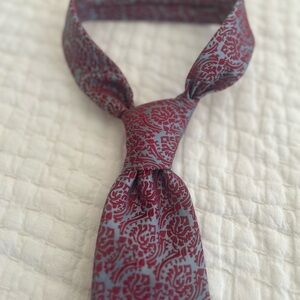 Charvet Red and Gray Silk Tie